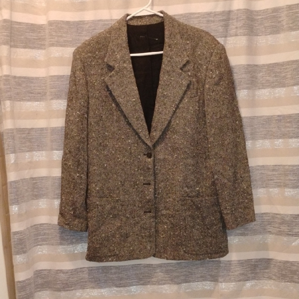 Lands' End Women's Tweed Blazer - Gray